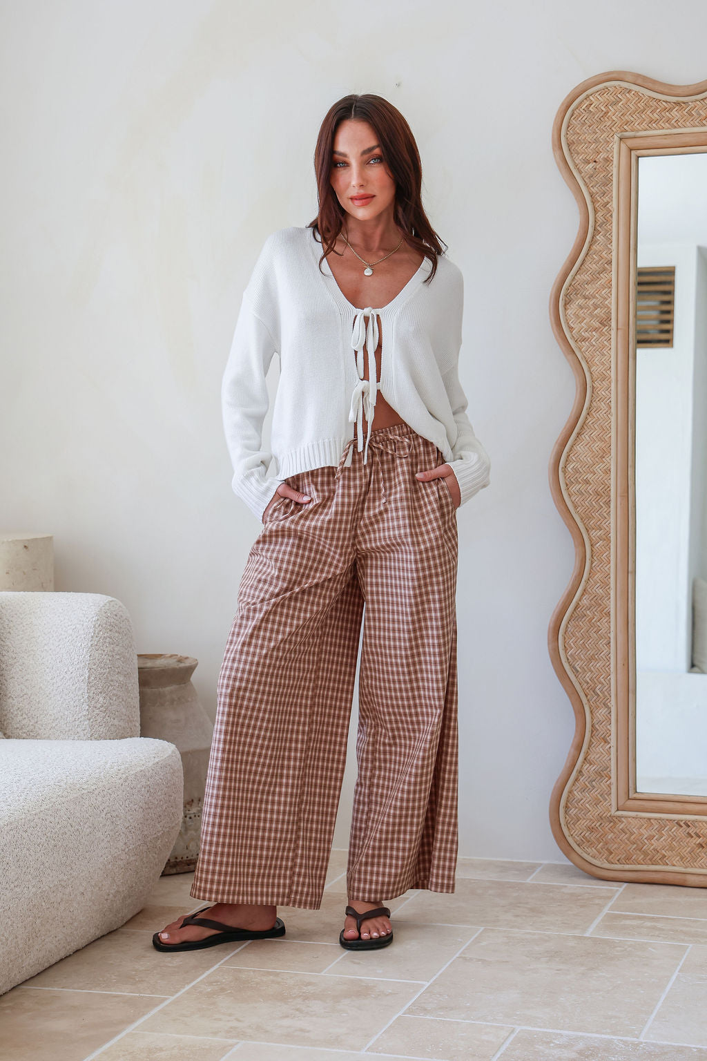 Tara Tie Cardigan - White