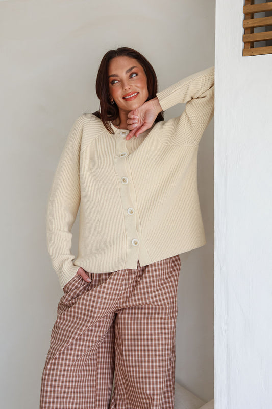 Tilly Button Cardigan - Cream